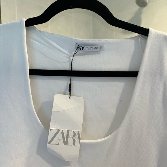 Zara Combined Peplum T-Shirt White, Large, NWT - Picture 8 of 11